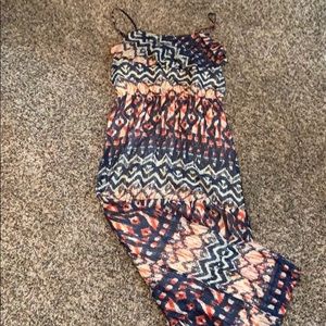 Orange, Blue, Cream Maxi, Carla size 12